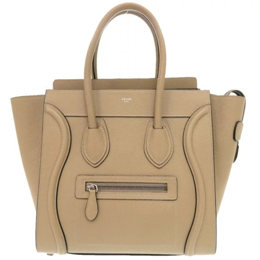 Celine Luggage Tote Shopper Leather Beige Cream Handbag